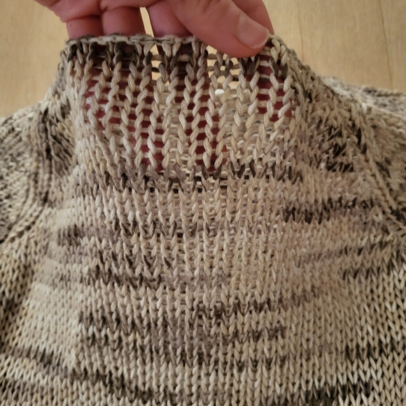 Chevron stitch loose knit sweater scoop neck - Picture 4 of 7